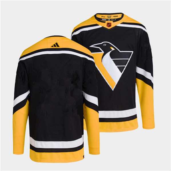 Men%27s Pittsburgh Penguins Blank Black 2022 Reverse Retro Stitched Jersey->st.louis blues->NHL Jersey